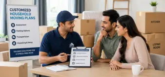 Expert movers providing customized household moving plans for residential shifting